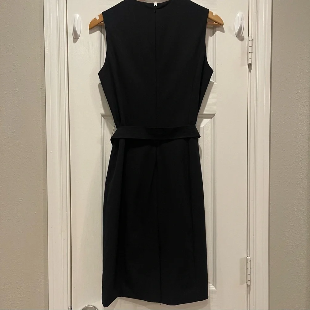 Calvin Klein Sheath Dress Women’s Sz 8 Black Belted Sleeveless Office Business - Picture 2 of 8